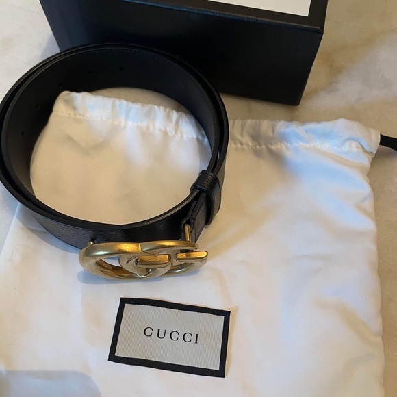 Leather Belt with double G buckle - Picture 4 of 4